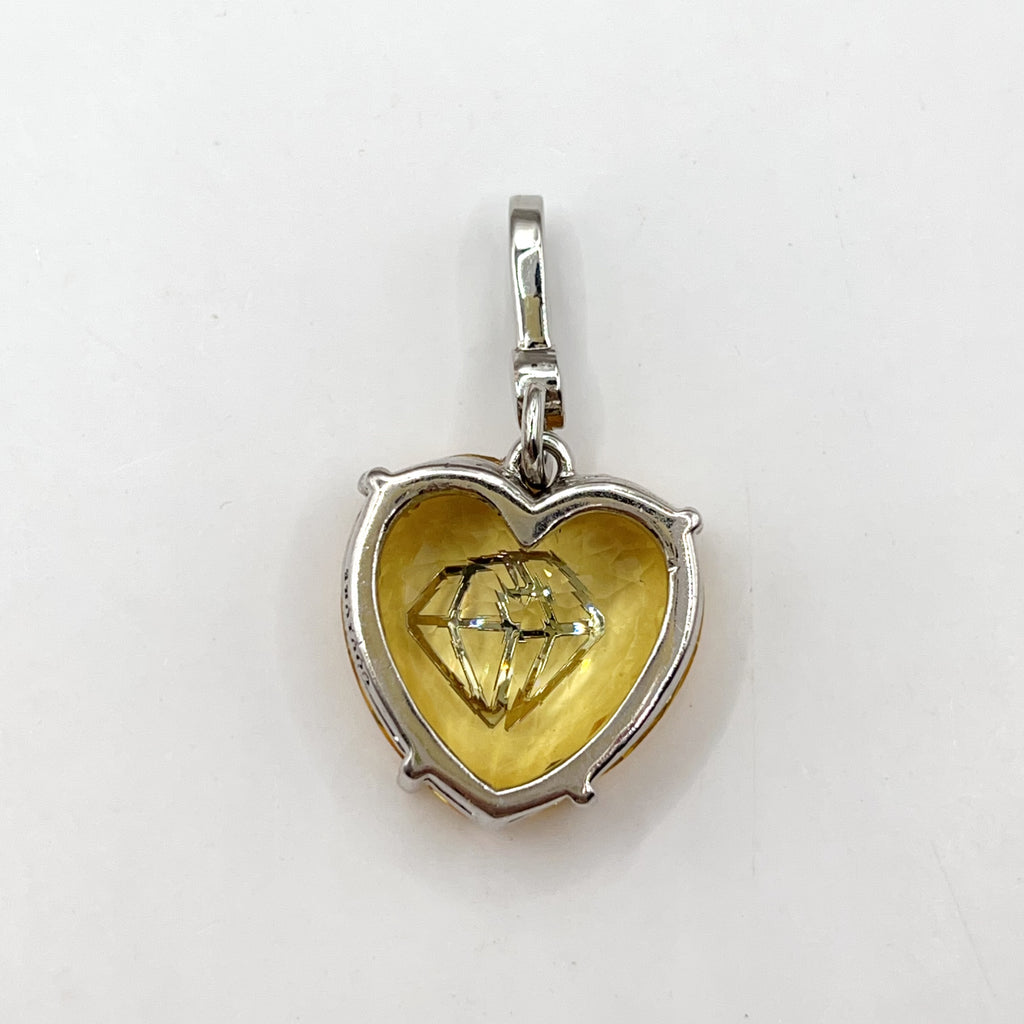 JC510-Juicy Couture yellow crystal heart locket charm (vintage)