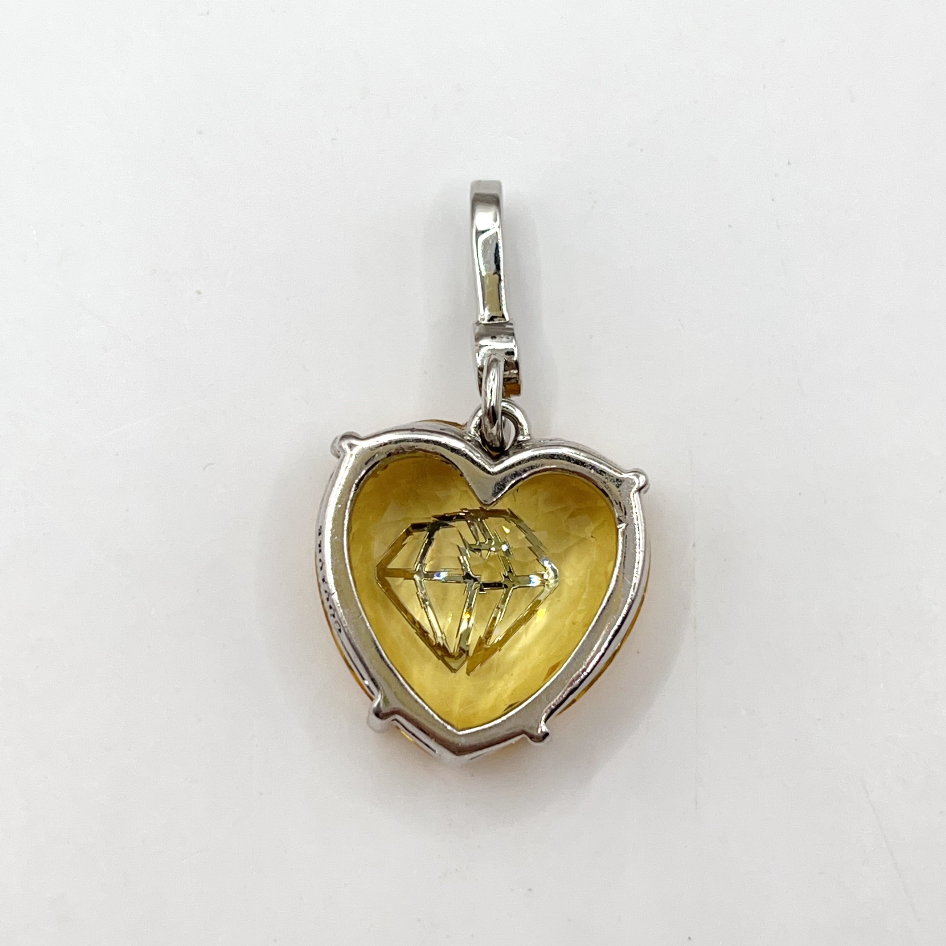 JC510-Juicy Couture yellow crystal heart locket charm (vintage)