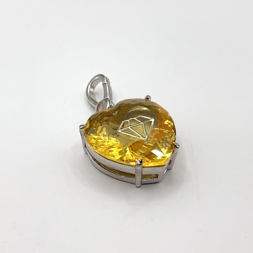 JC510-Juicy Couture yellow crystal heart locket charm (vintage)