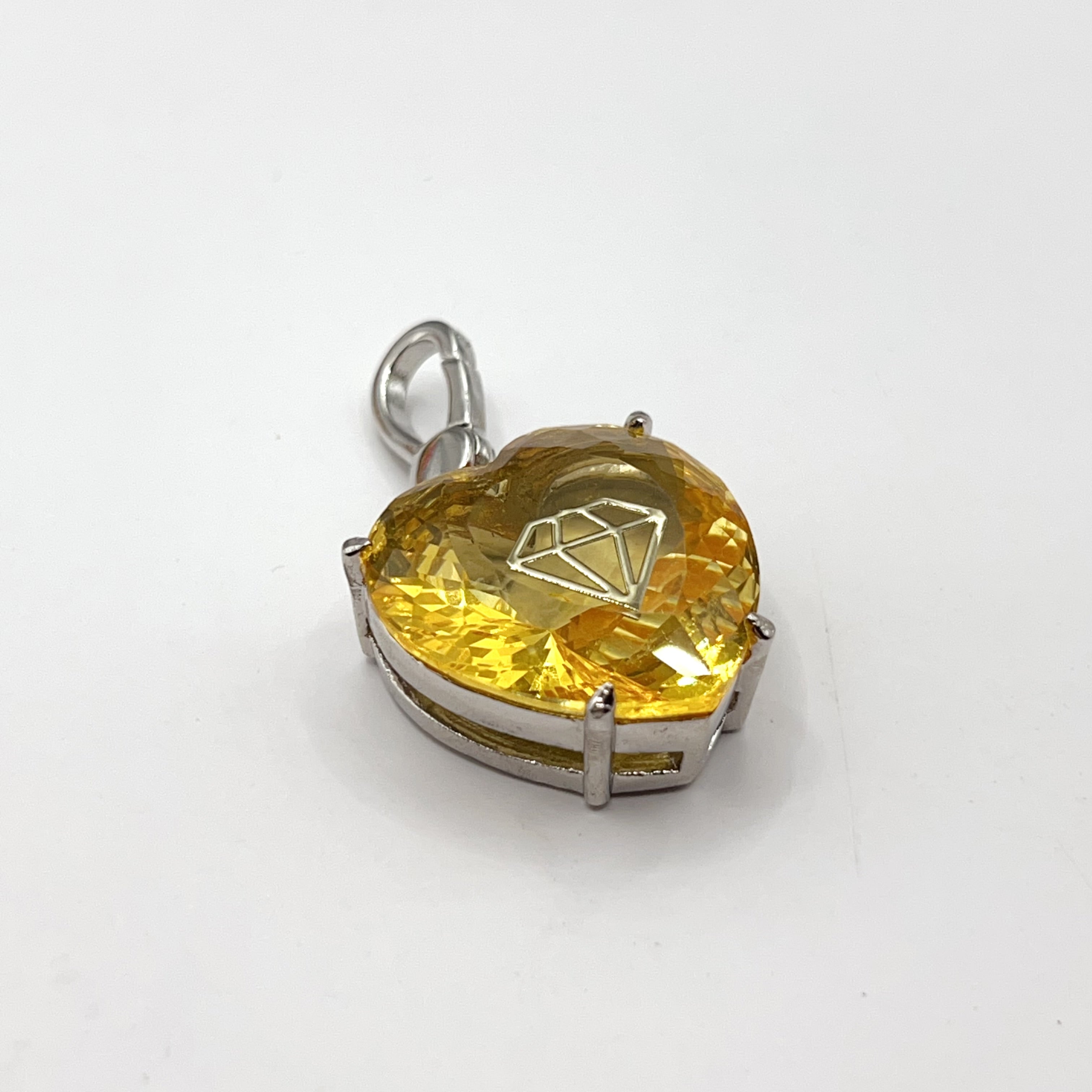 JC510-Juicy Couture yellow crystal heart locket charm (vintage)