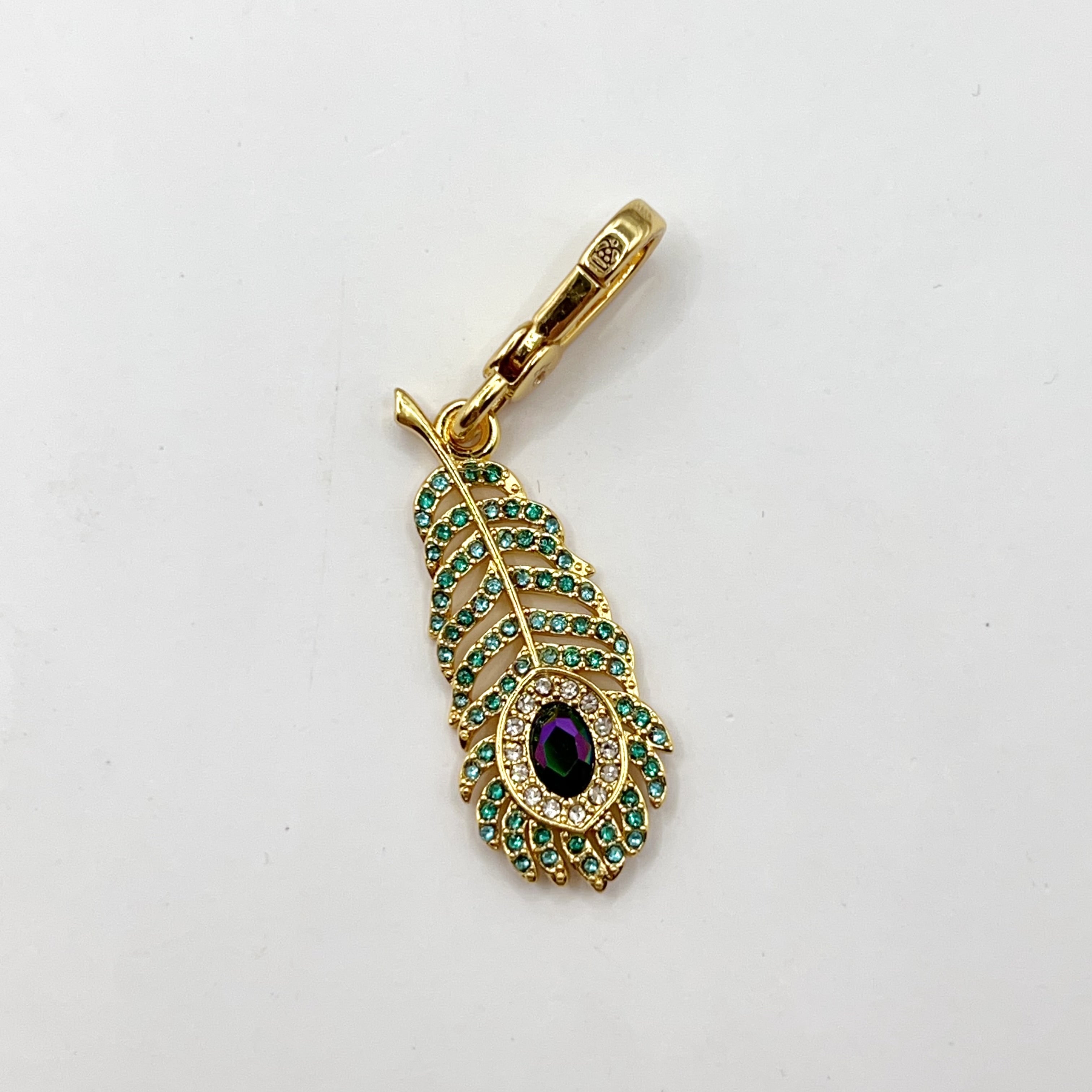 H12-Juicy Couture peacock feather charm
