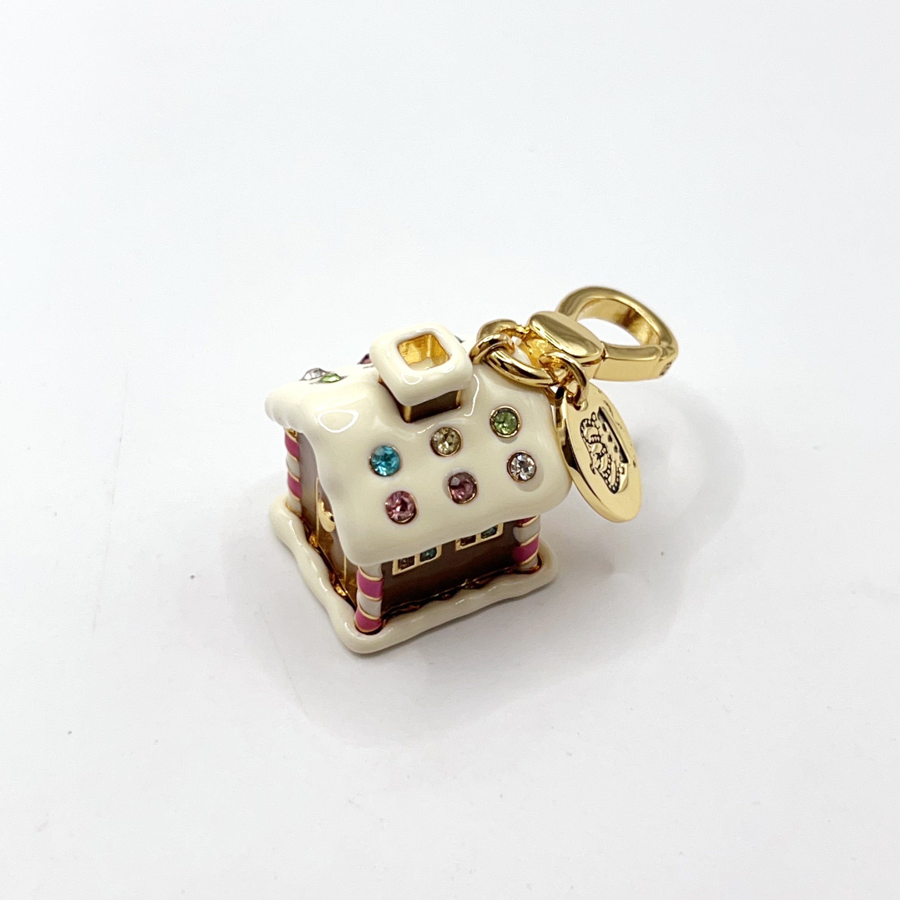 M08-Juicy Couture gold gingerbread house with Yorkie charm