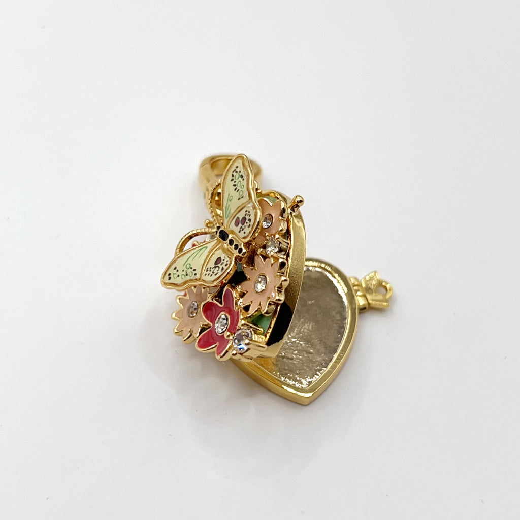 JC617-Juicy Couture butterfly heart locket charm