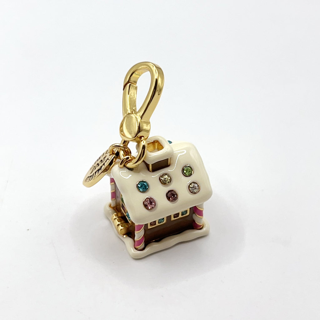 M08-Juicy Couture gold gingerbread house with Yorkie charm