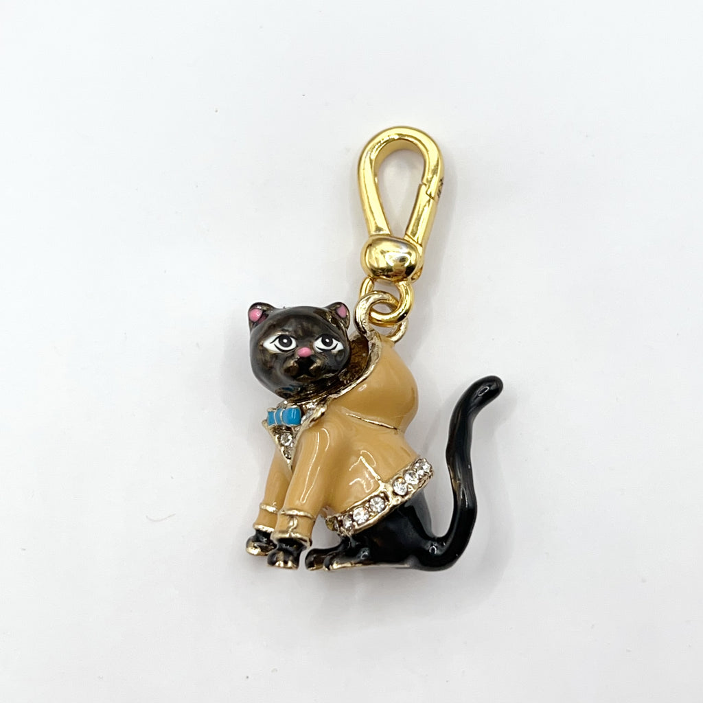 JC570-Juicy Couture black cat with hoodie charm