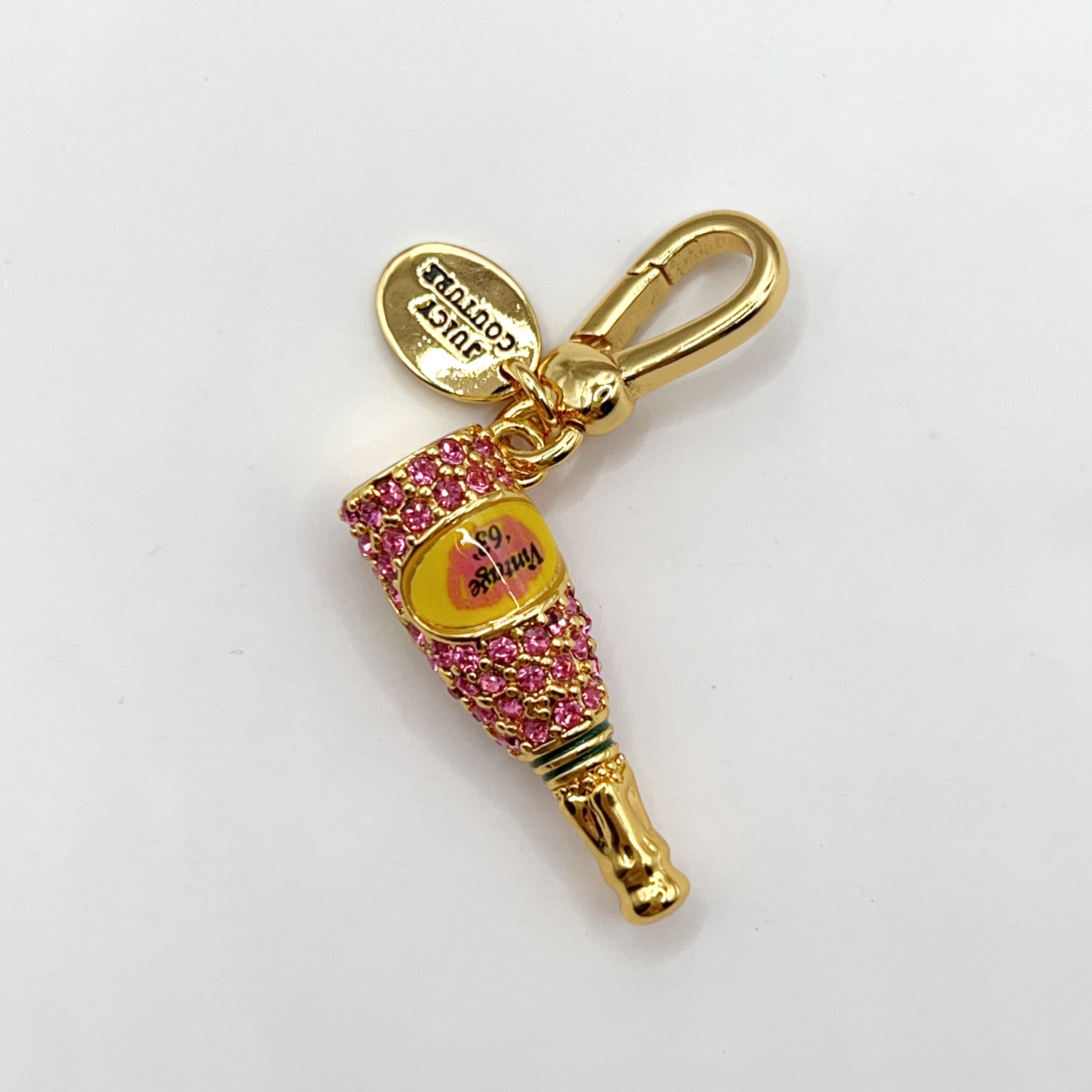 JC602-Juicy Couture pink champagne bottle charm