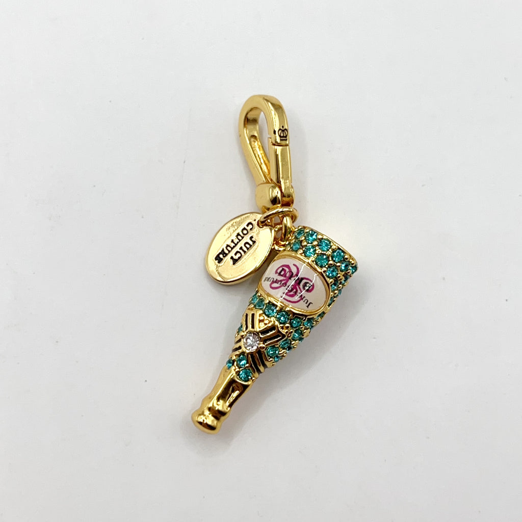 A10-Juicy Couture green champagne bottle charm