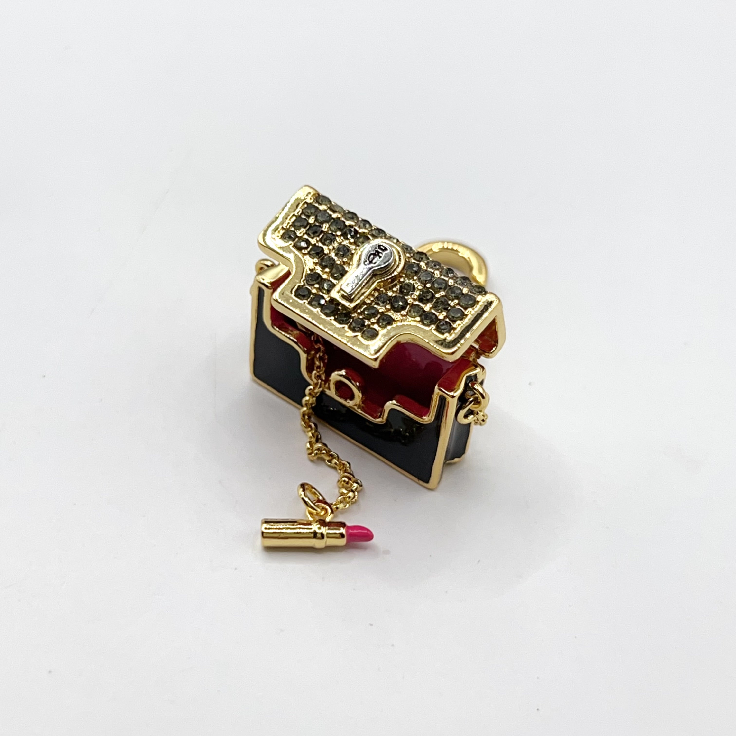JC002-Juicy Couture black purse with lipstick charm