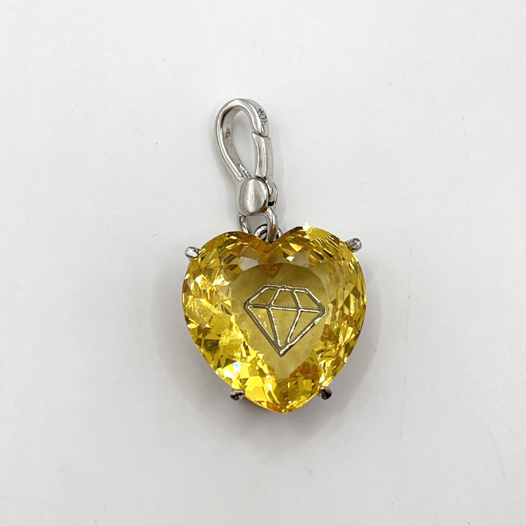 JC510-Juicy Couture yellow crystal heart locket charm (vintage)