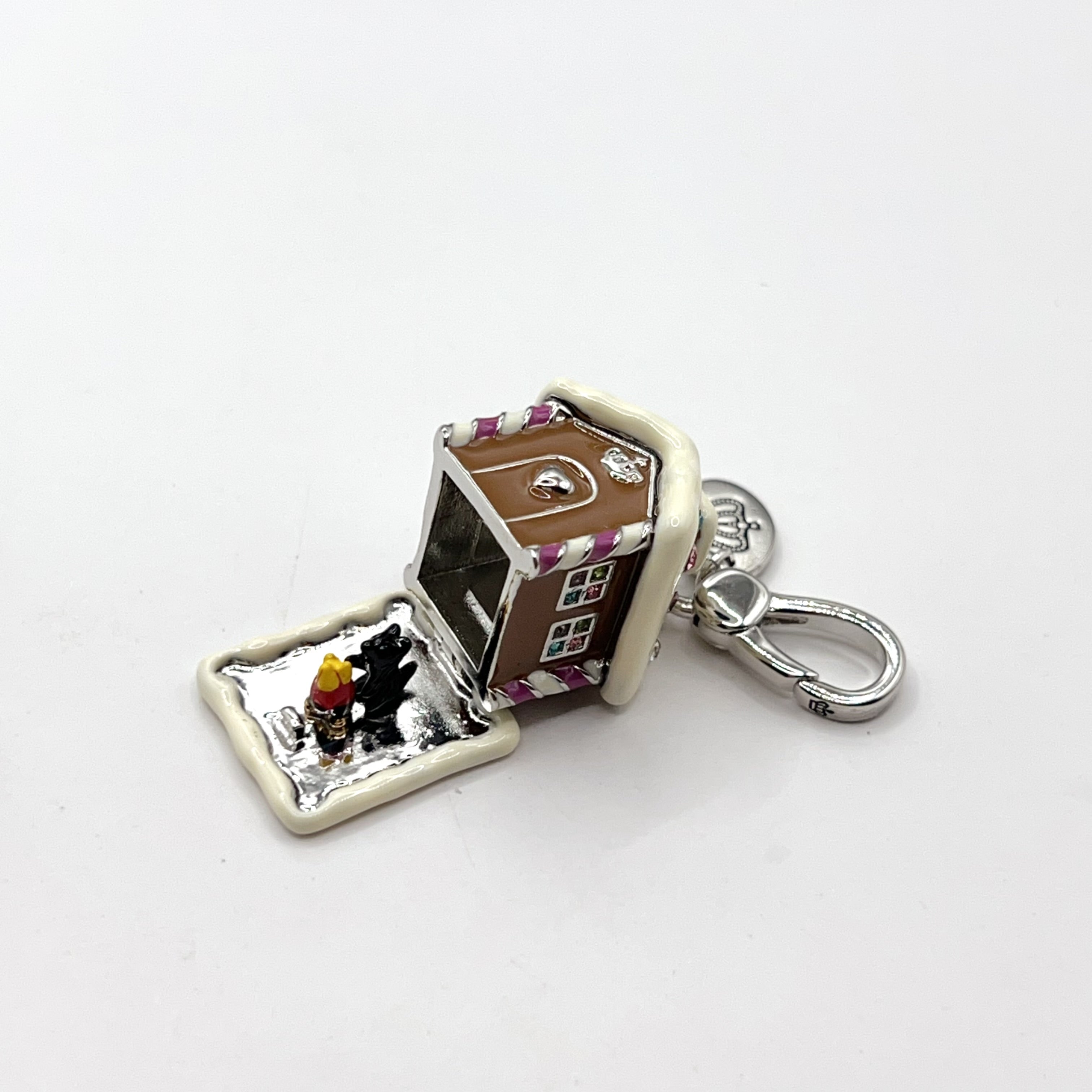M09-Juicy Couture silver gingerbread house with Yorkie charm