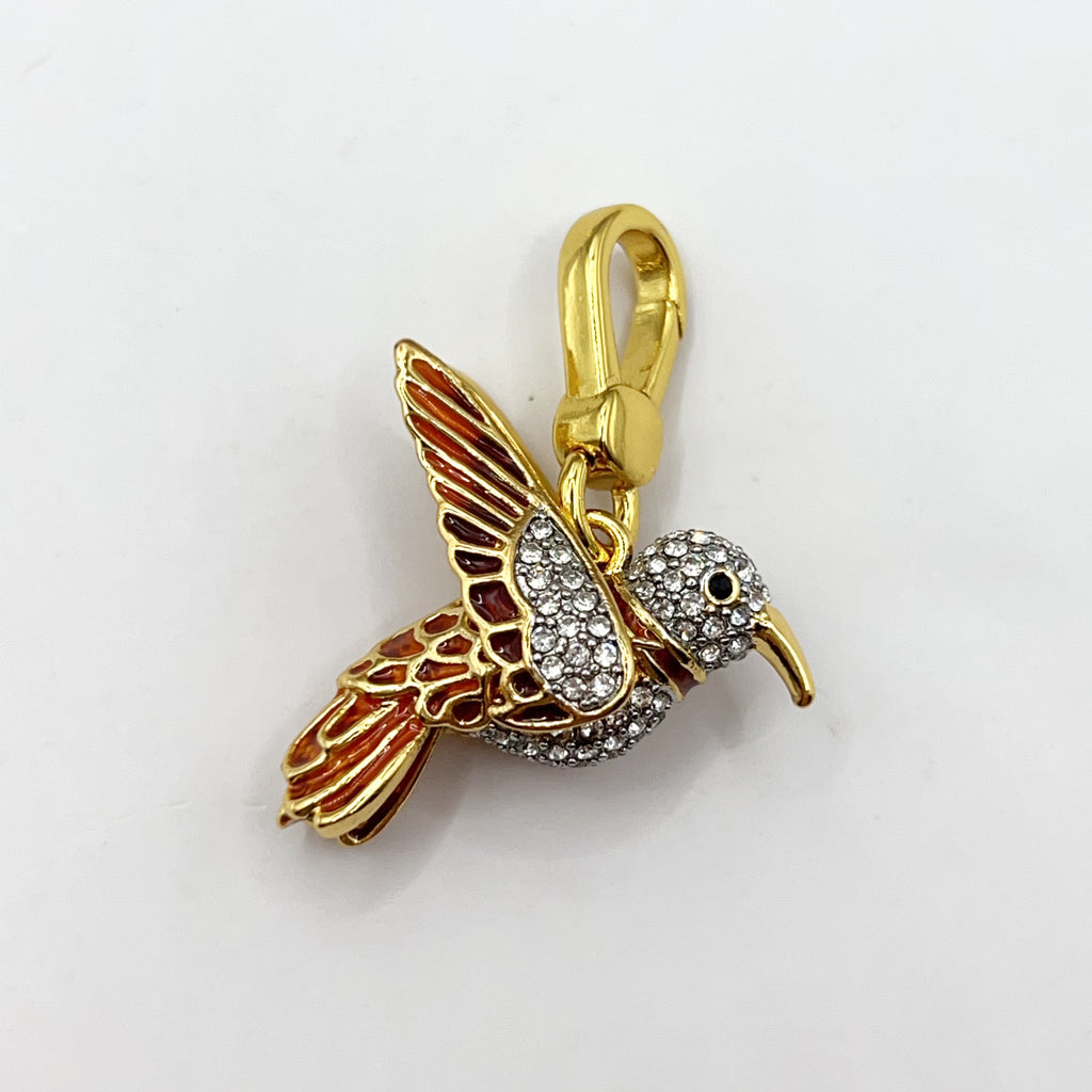 JC652-Juicy Couture orange hummingbird charm