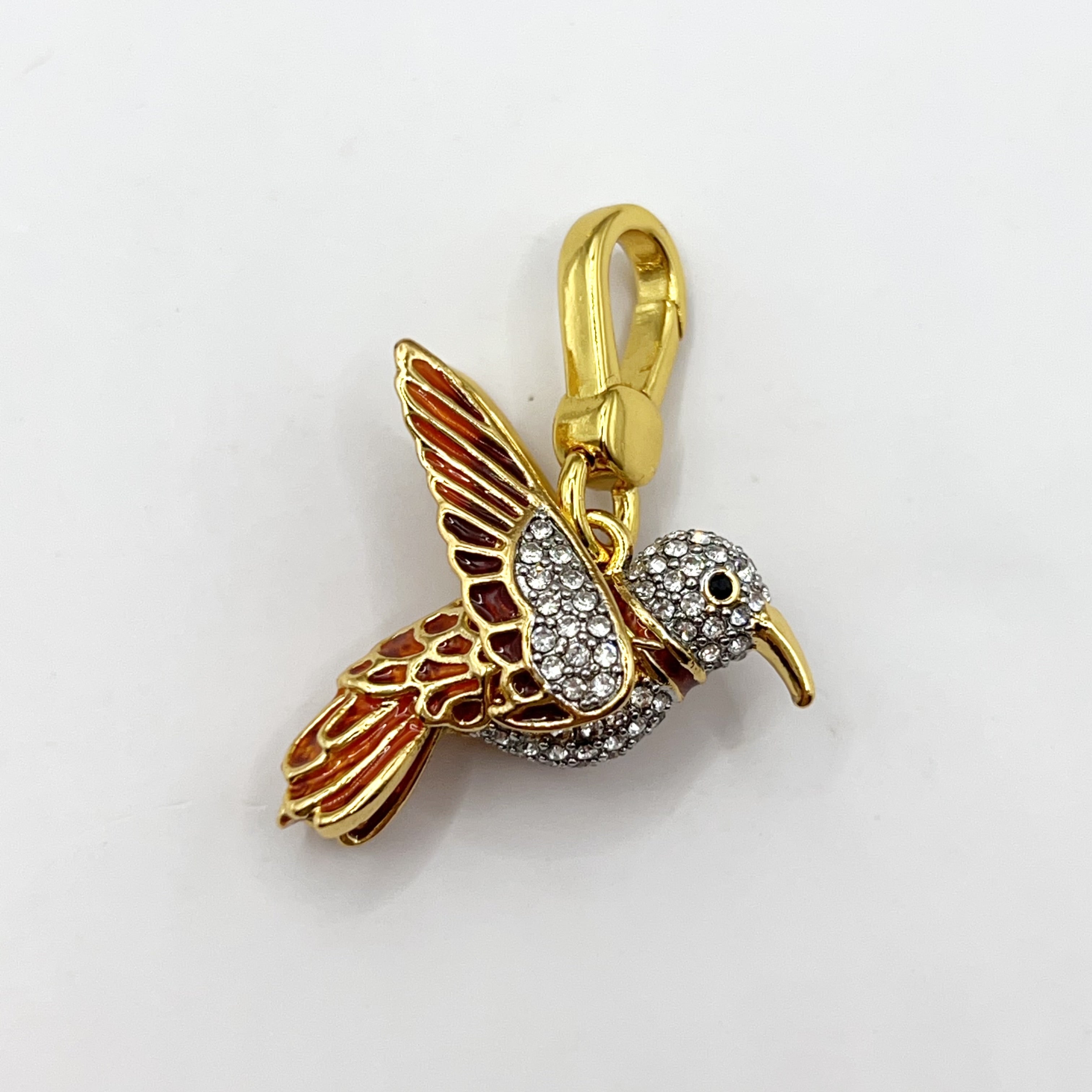 JC652-Juicy Couture orange hummingbird charm