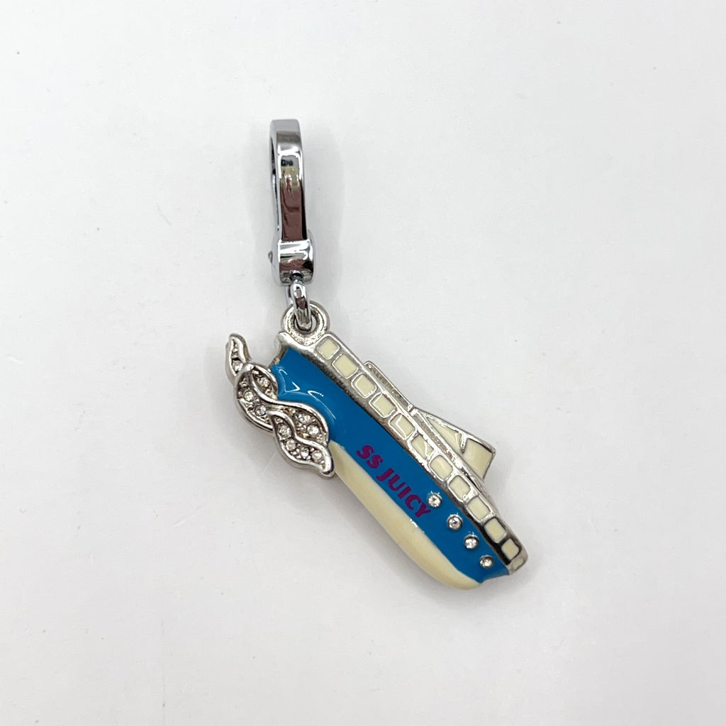 JC536-Juicy Couture blue ship charm (vintage)