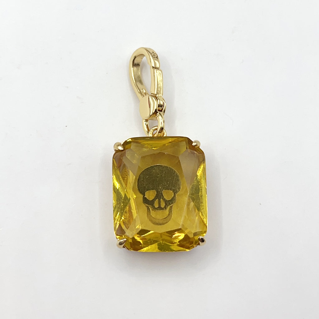 JC622-Juicy Couture yellow crystal and skull charm