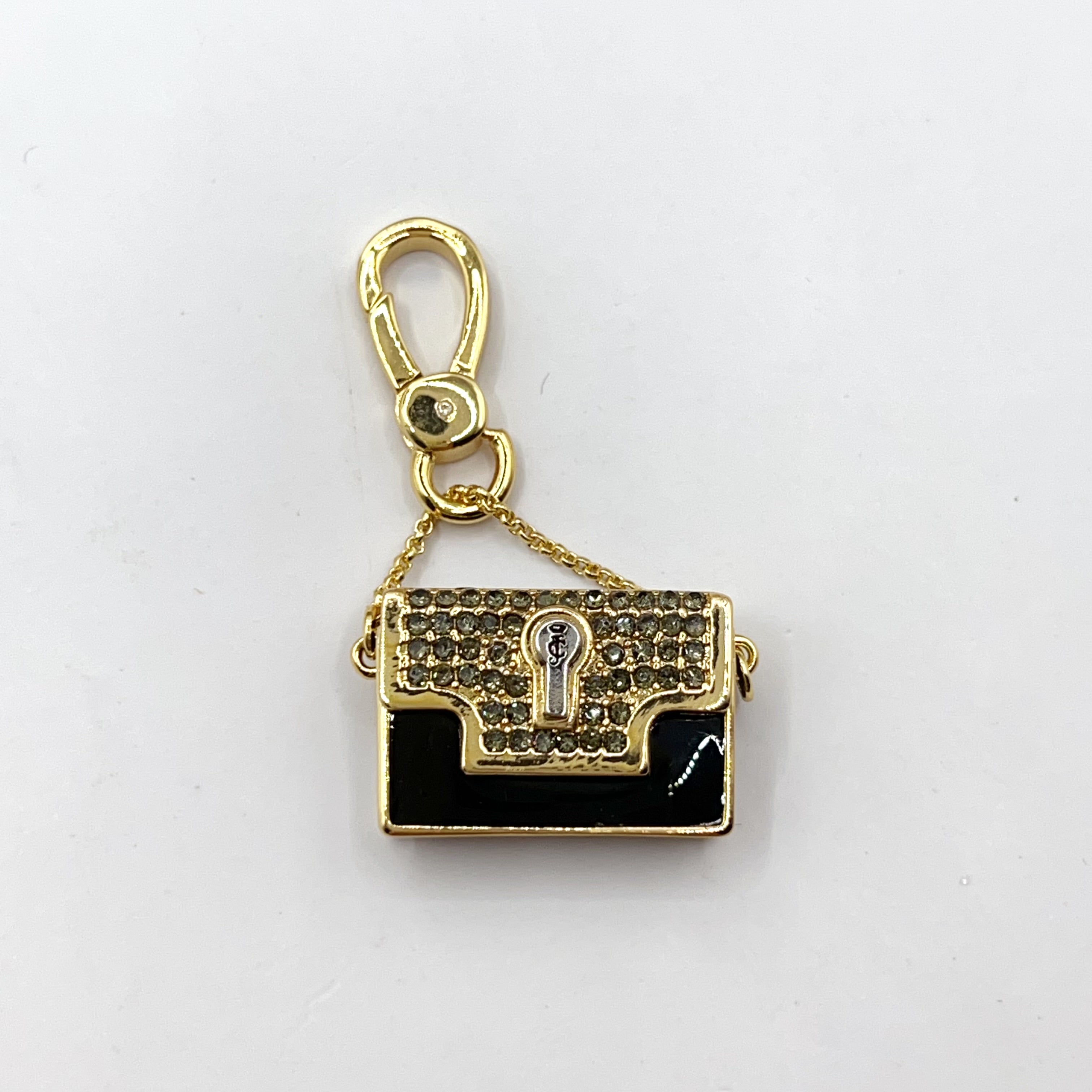 JC002-Juicy Couture black purse with lipstick charm