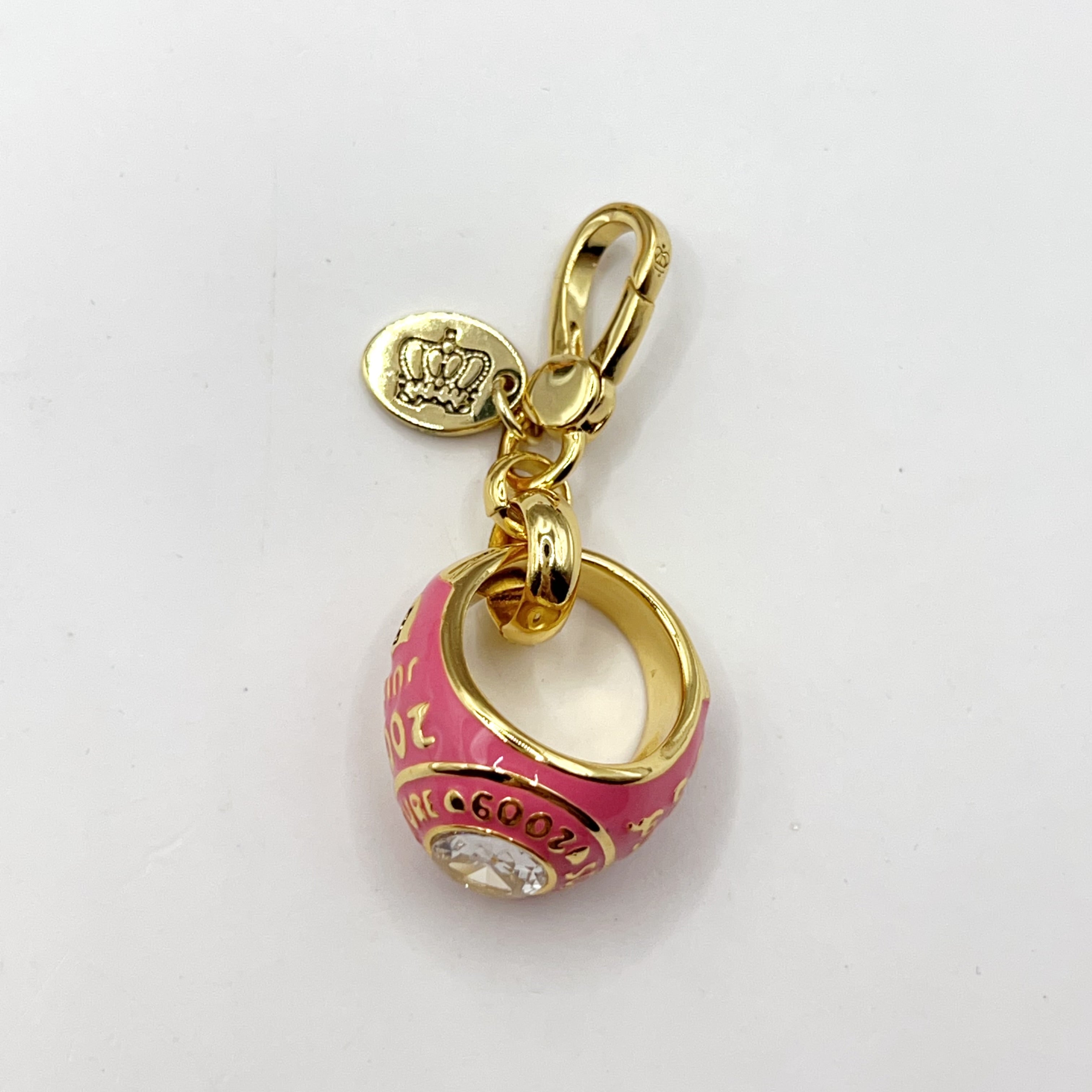 Z07-Juicy Couture pink ring charm