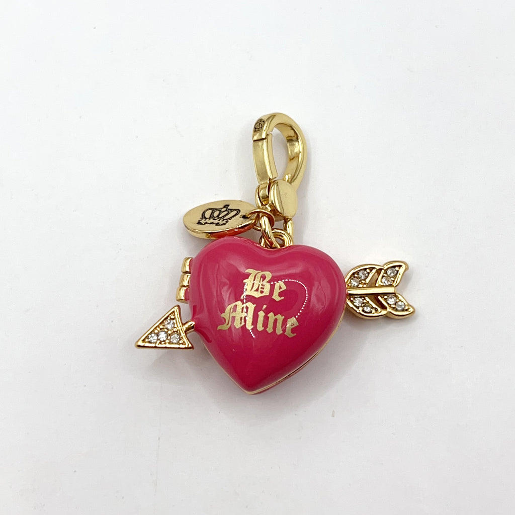 B08-Juicy Couture pink heart locket with arrow charm