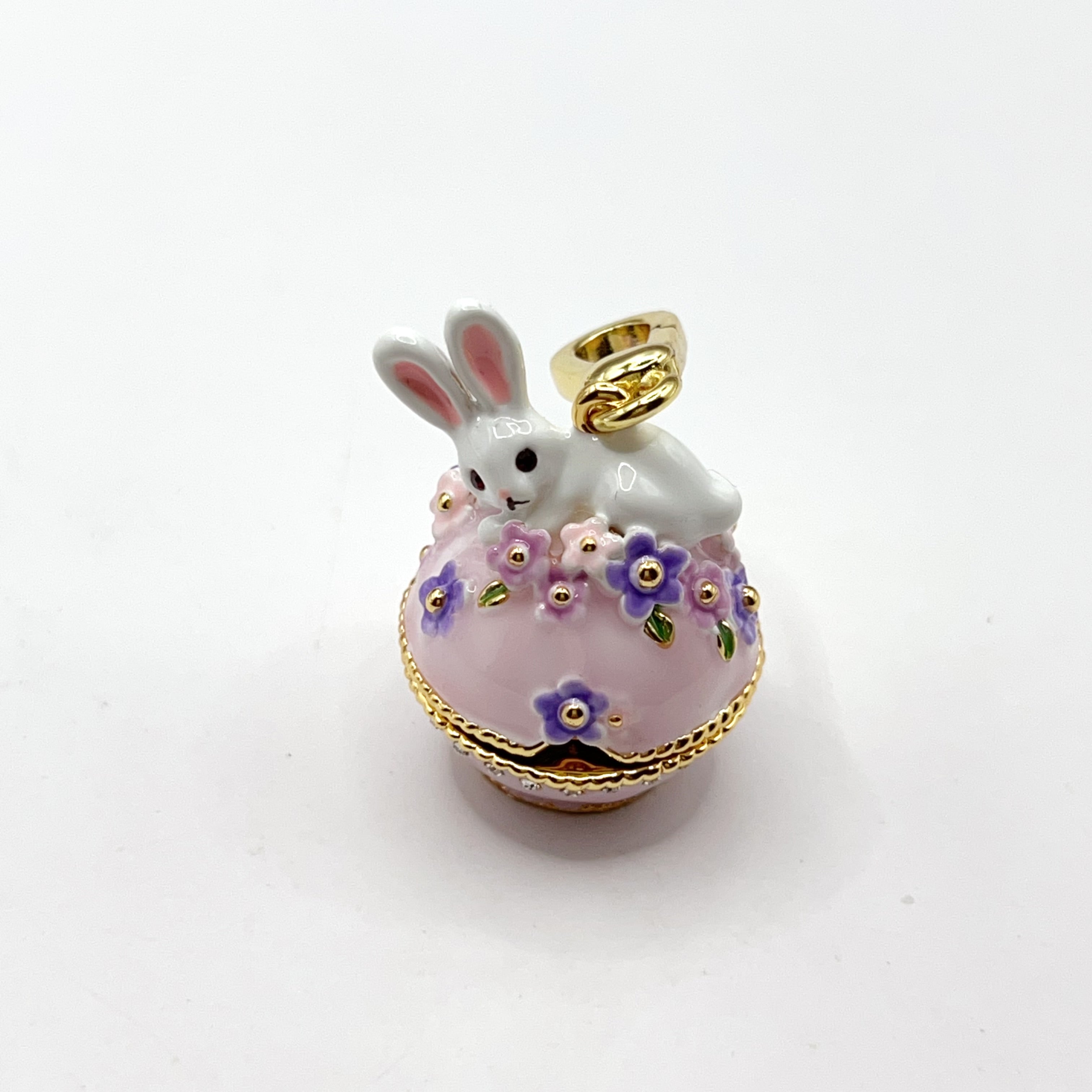 ARI002-ARI Dreams bunny with purple flowers charm