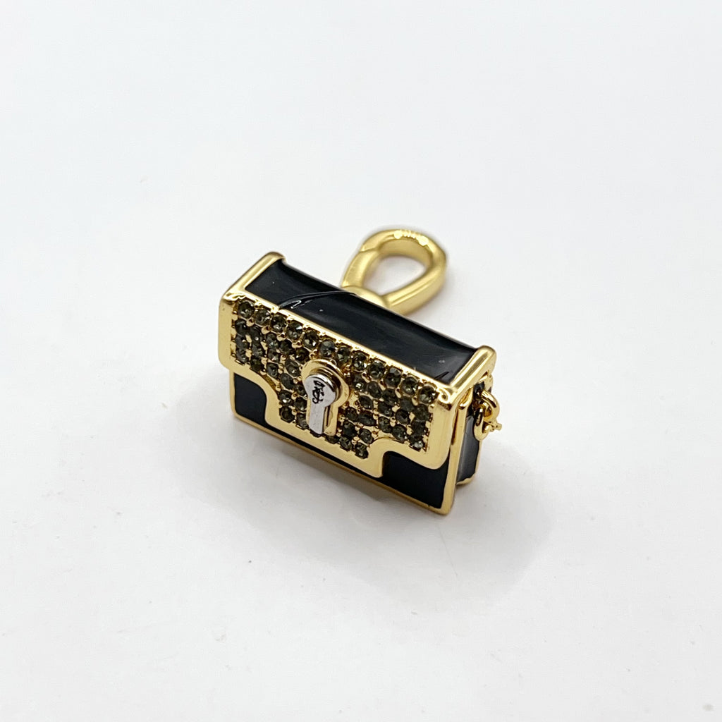 JC002-Juicy Couture black purse with lipstick charm