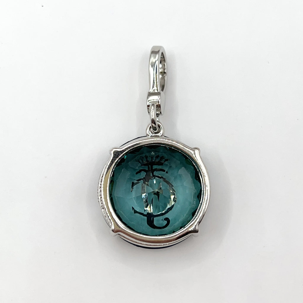 JC509-Juicy Couture blue round crystal charm